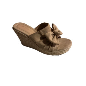 PiePieBuy Womens Platform Espadrilles Slip On Wedge Sandals Bow Tie Open Toe